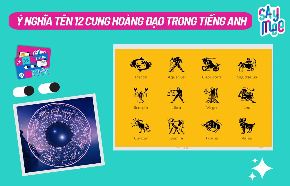 12 Cung Hoàng Đạo tiếng Anh là gì