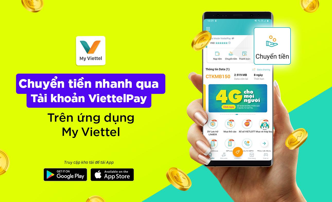 Chuyển tiền nhanh qua tài khoản ViettelPay trên ứng dụng My Viettel