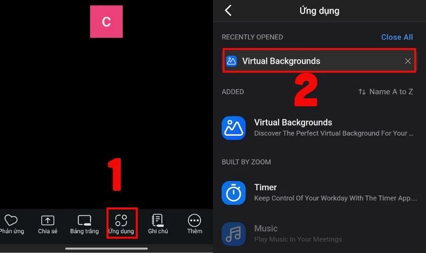 Cách cài background cho Zoom trên điện thoại Android, iOS