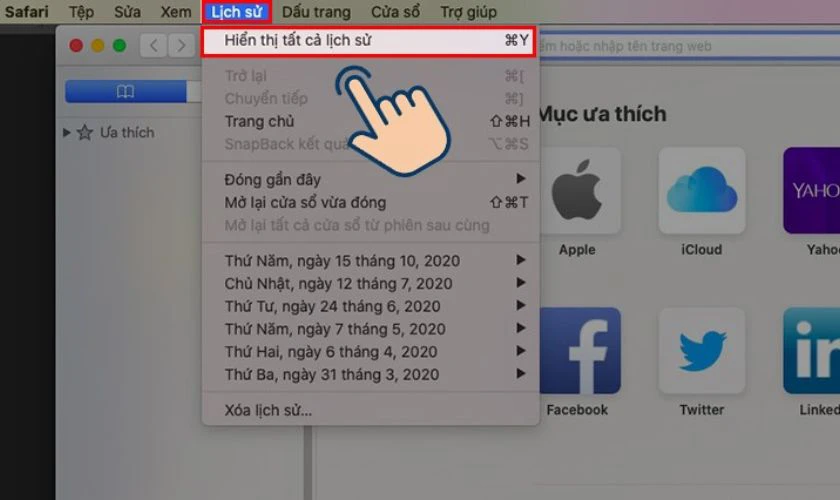Cách xóa lịch sử Safari trên MacBook