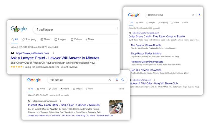 google shopping ads on the SERP