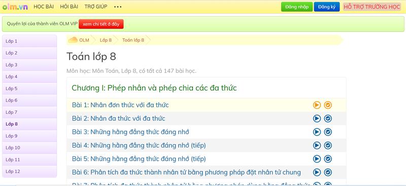 TOP 6 trang web học Toán lớp 8 online miễn phí, tốt nhất