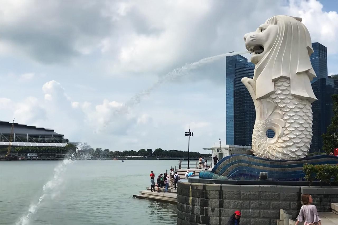 cong vien Merlion Singapore