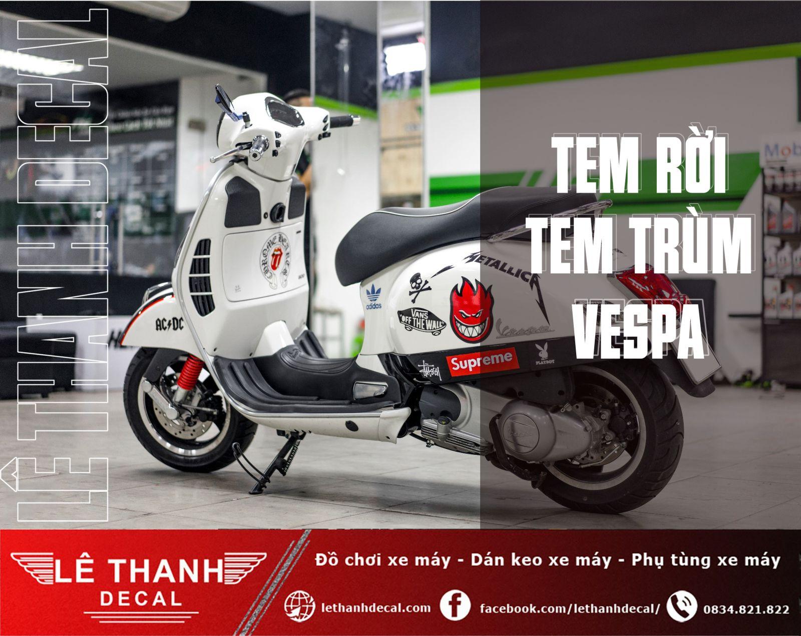 Tem xe Vespa : Top 10+ mẫu dán tem xe Vespa đẹp nhất 2024